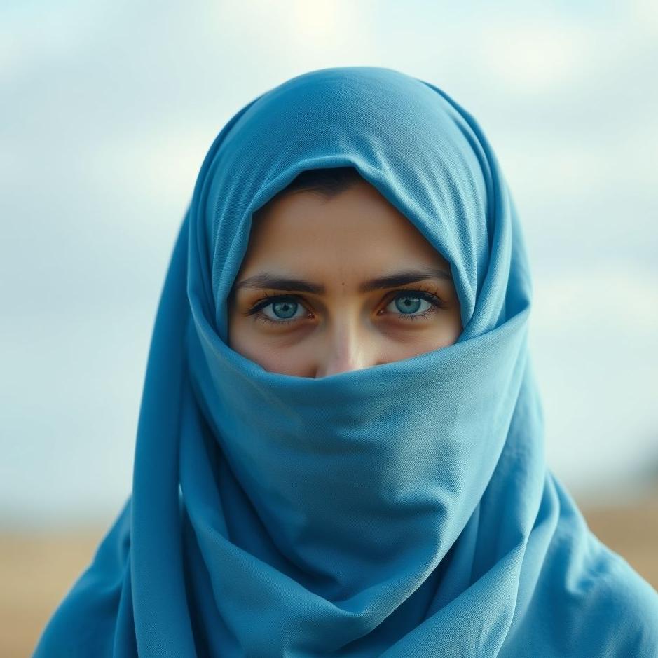 Dream : Covering a blue headscarf in a dream