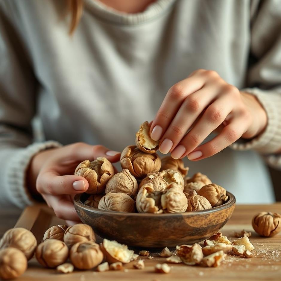 Dream : Cracking walnuts at home in a dream