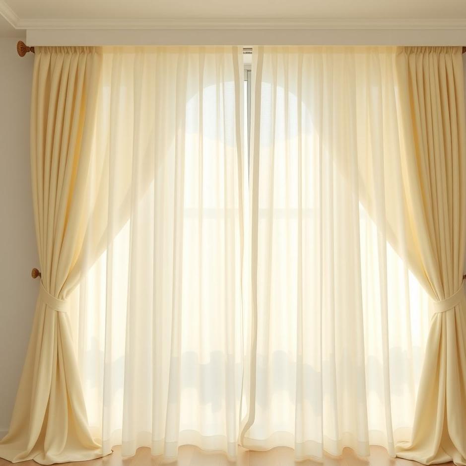 Dream : Cream-colored curtains in a dream