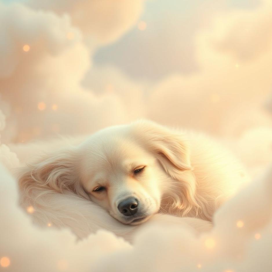 Dream : Cream-colored dog in a dream
