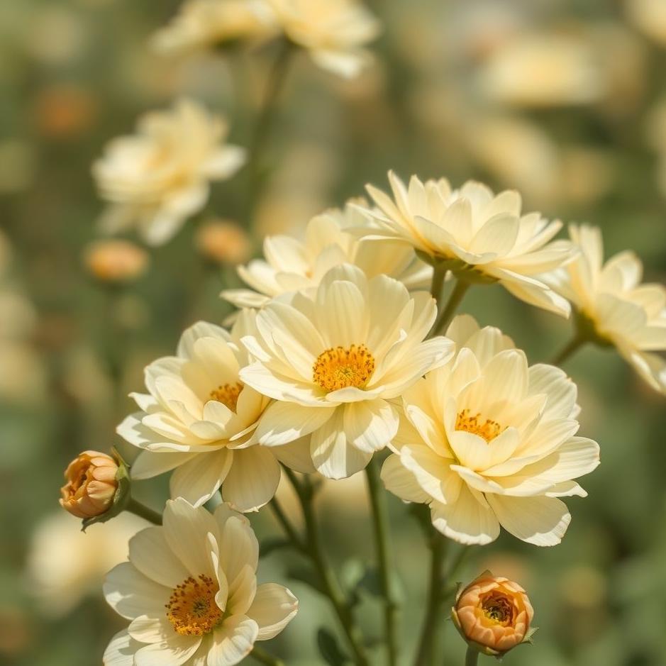 Dream : Cream-colored flowers in a dream