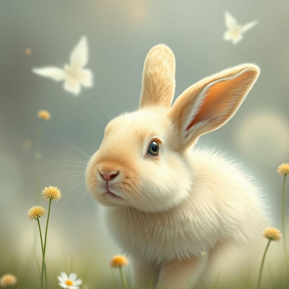 Dream : Cream-colored rabbit in a dream
