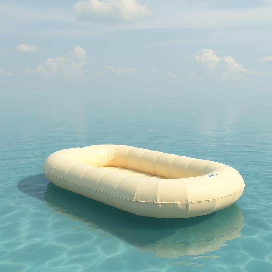 Dream : Cream-colored raft in a dream
