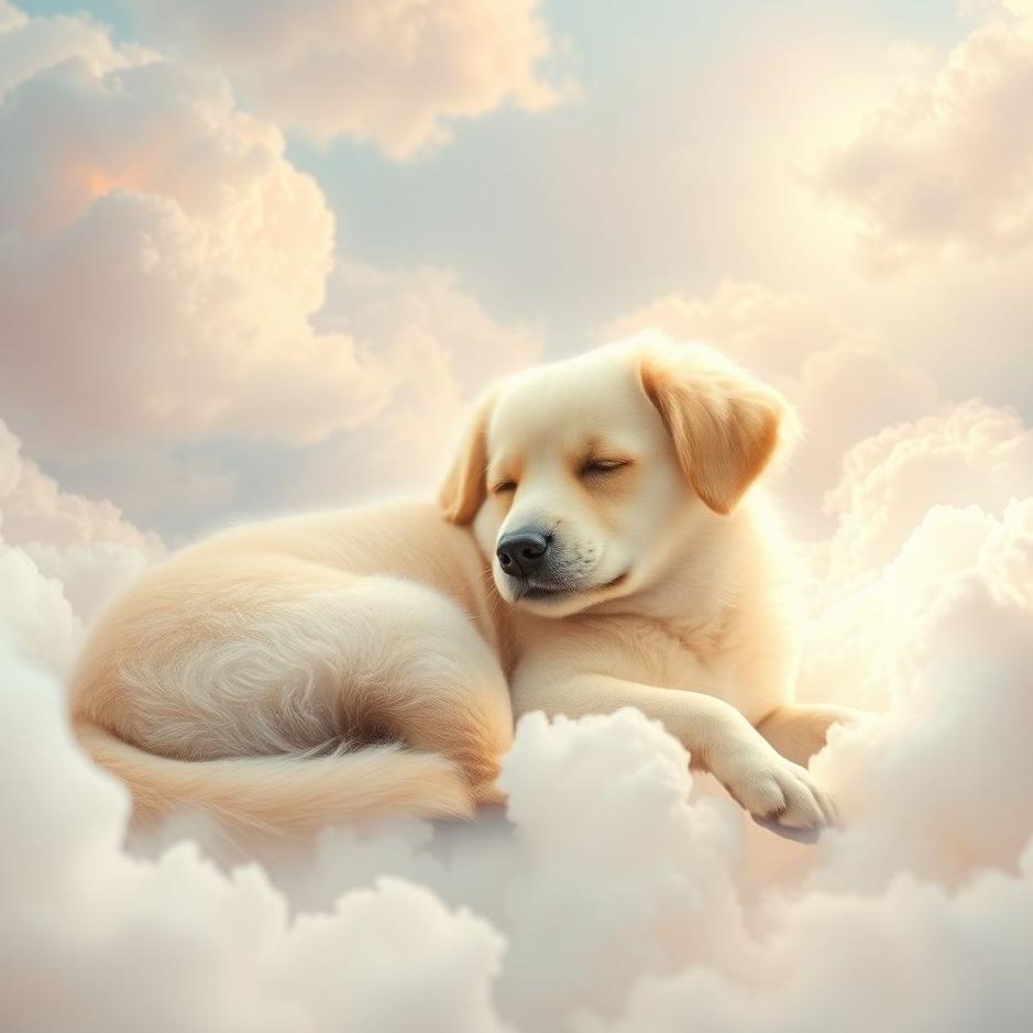 Dream : Cream dog in a dream