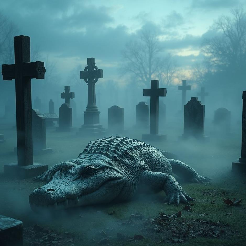 Dream : Crocodile in a cemetery in a dream