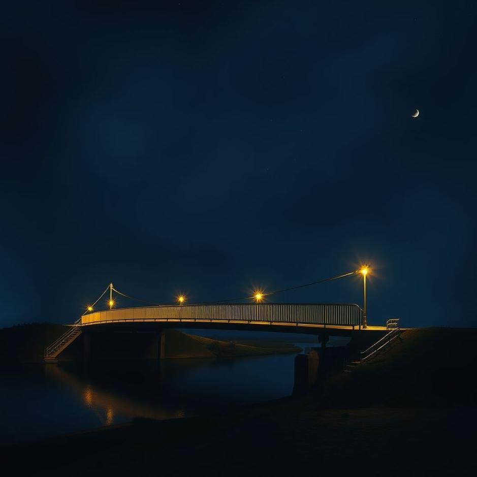 Dream : Crossing a bridge at night in a dream