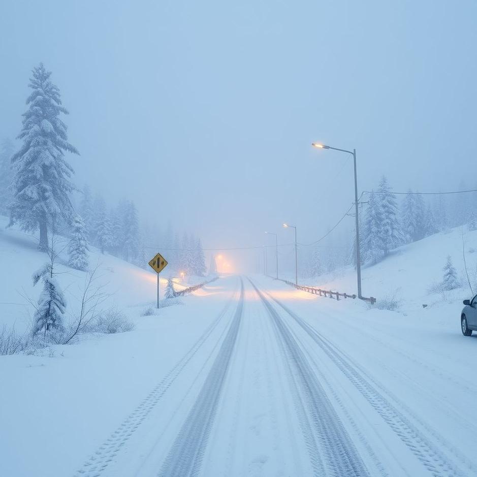Dream : Crossing snowy roads in a dream