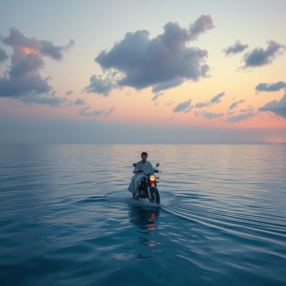 Dream : Crossing the sea on a motorbike in a dream