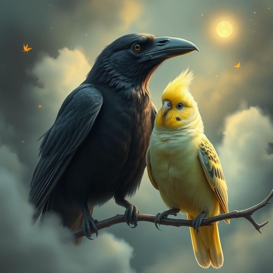 Dream : Crow and a budgie in a dream