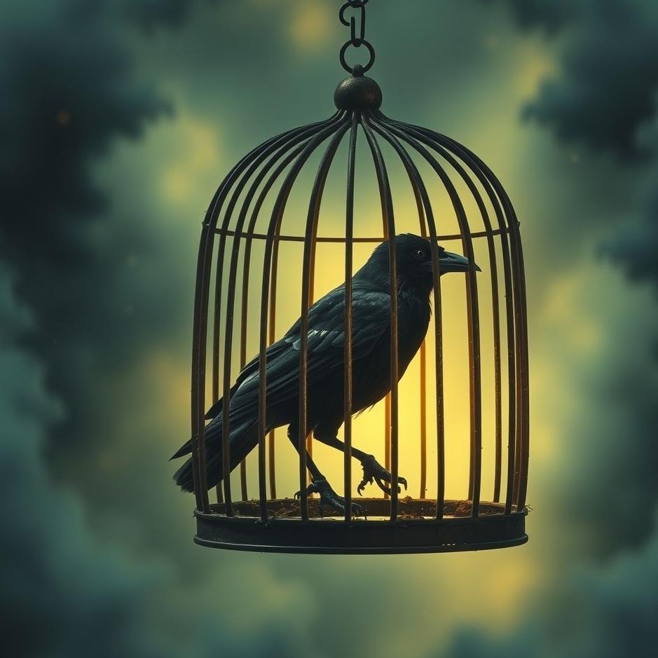 Dream : Crow in a cage in a dream