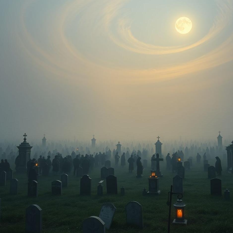 Dream : Crowd in a cemetery in a dream