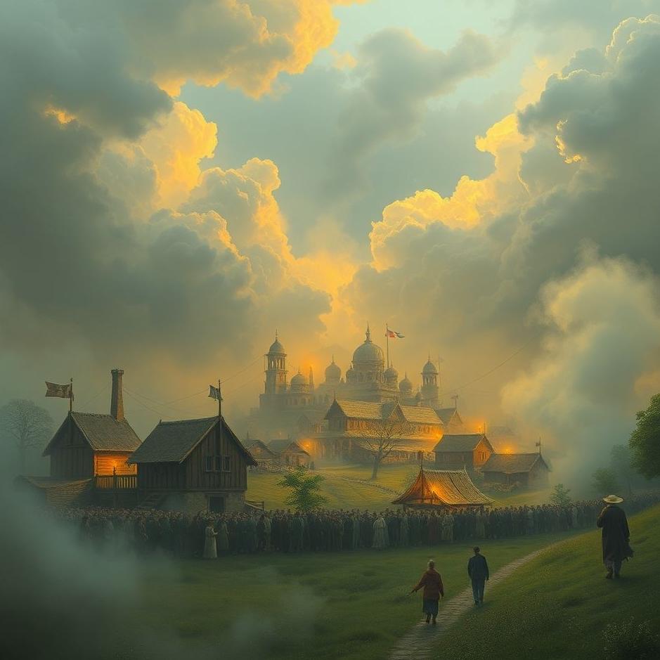 Dream : Crowd in a village in a dream