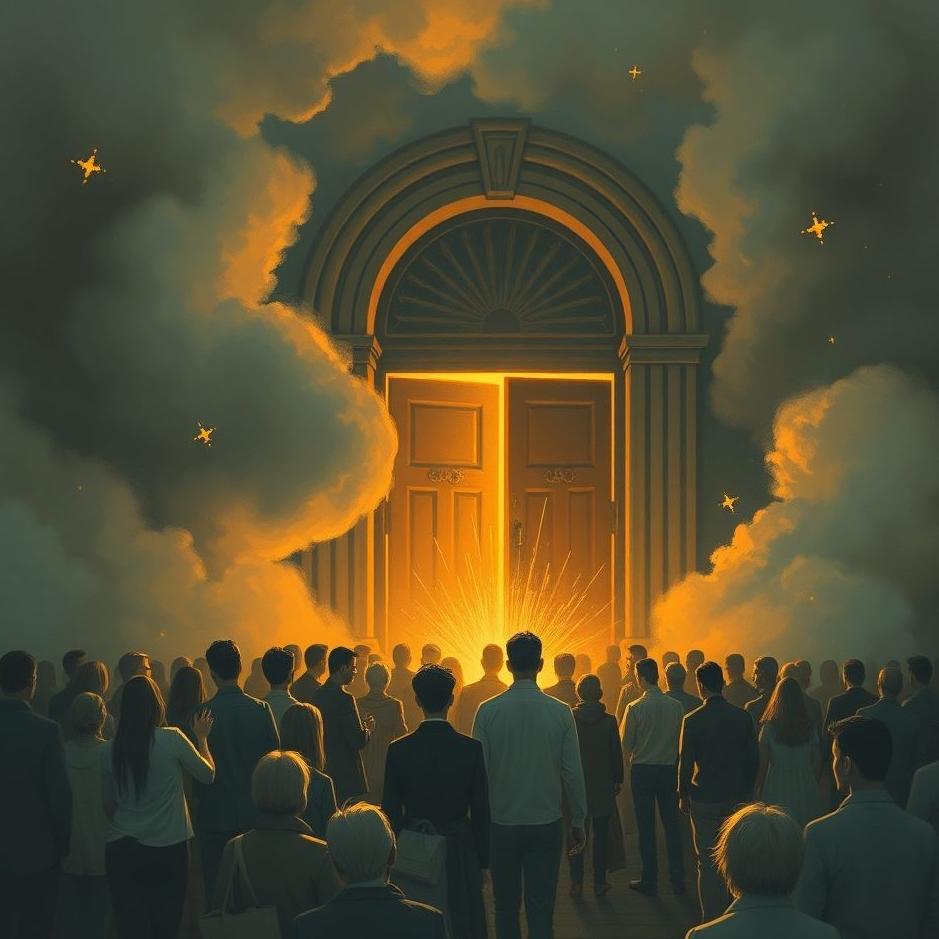 Dream : Crowd in front of the door in a dream
