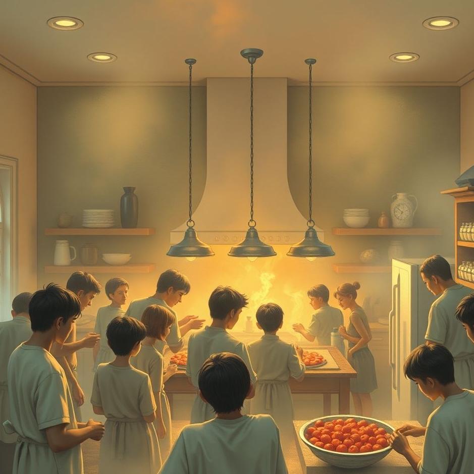 Dream : Crowd in the kitchen in a dream