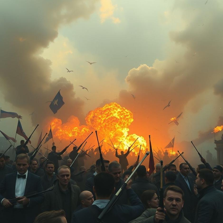 Dream : Crowded armed conflict in a dream