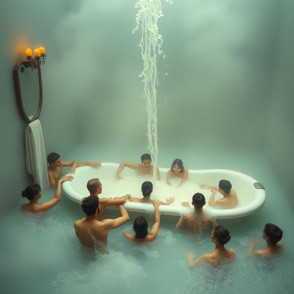 Dream : Crowded bath in a dream