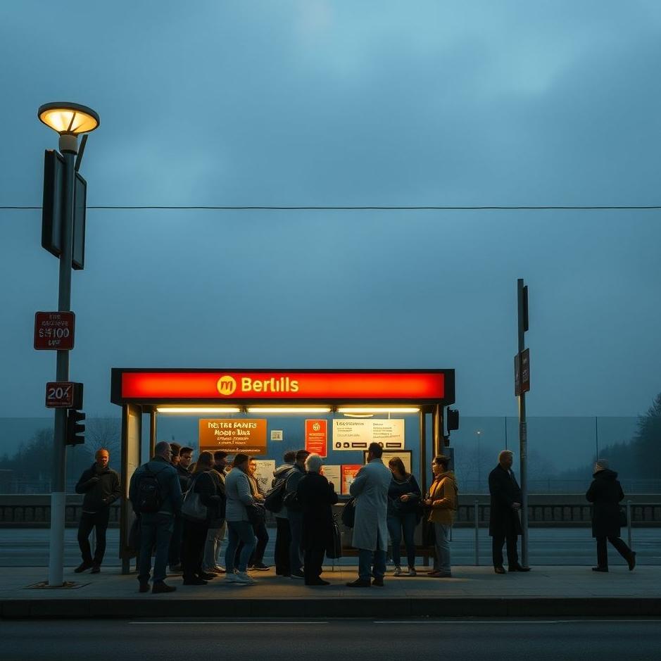 Dream : Crowded bus stop in a dream