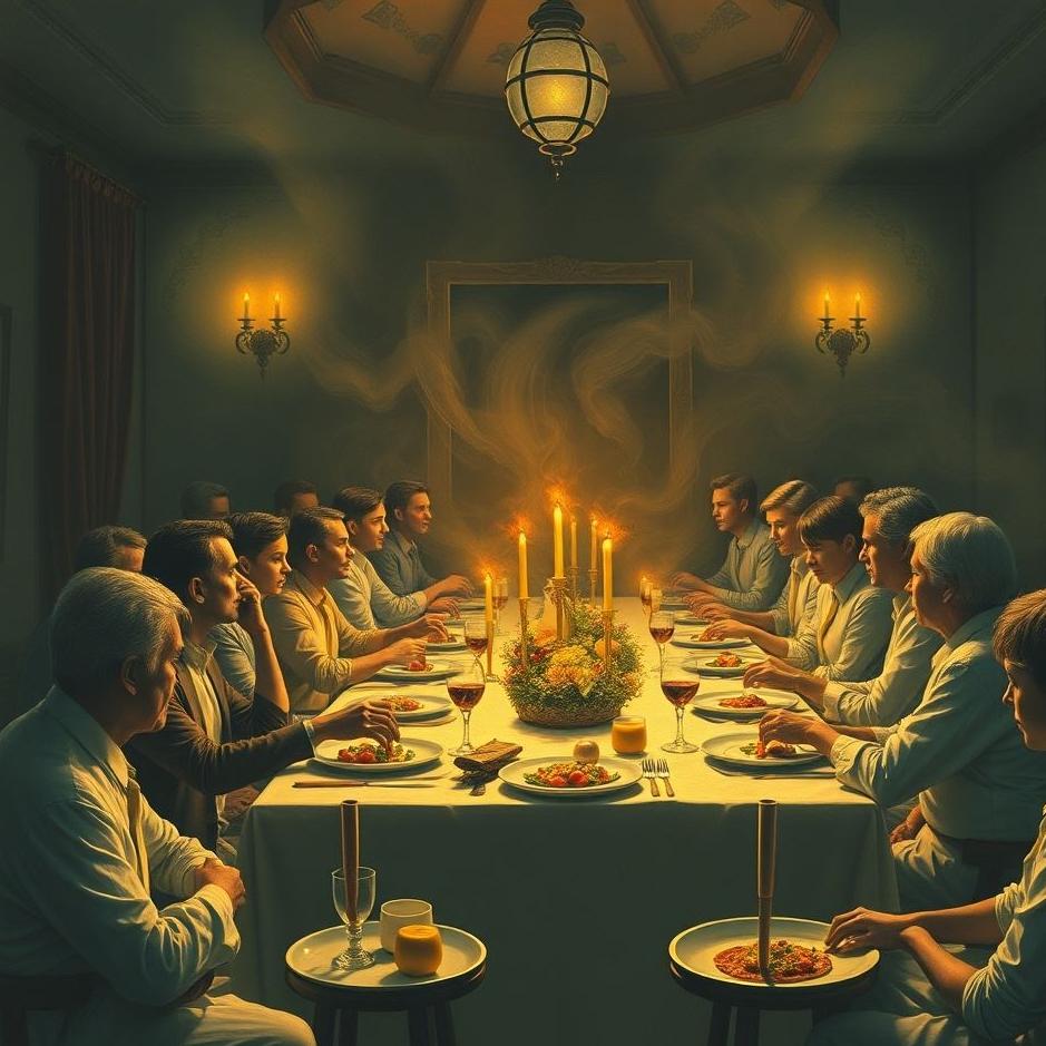 Dream : Crowded dinner table in a dream