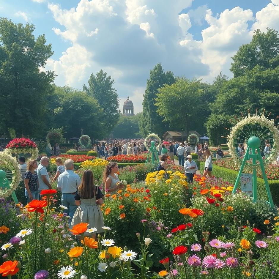 Dream : Crowded garden in a dream