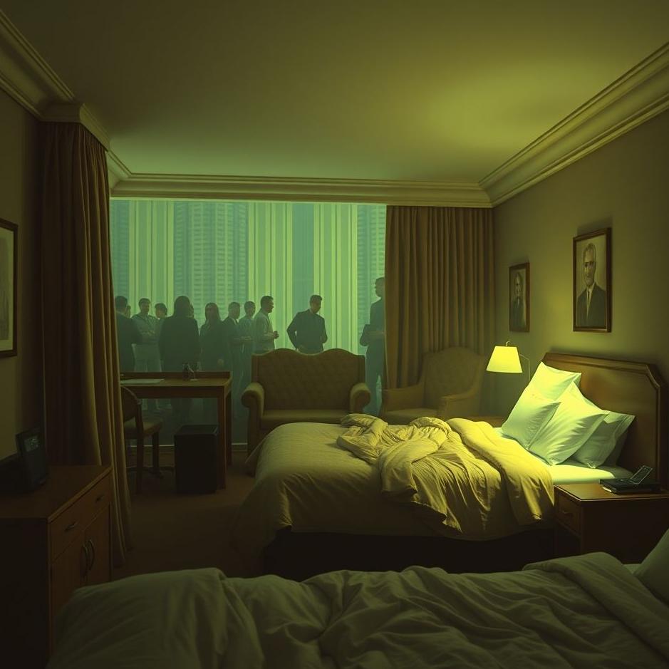 Dream : Crowded hotel room in a dream