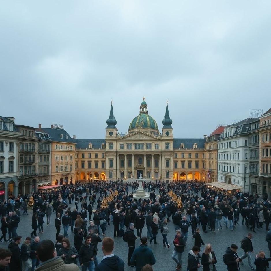 Dream : Crowded square in a dream