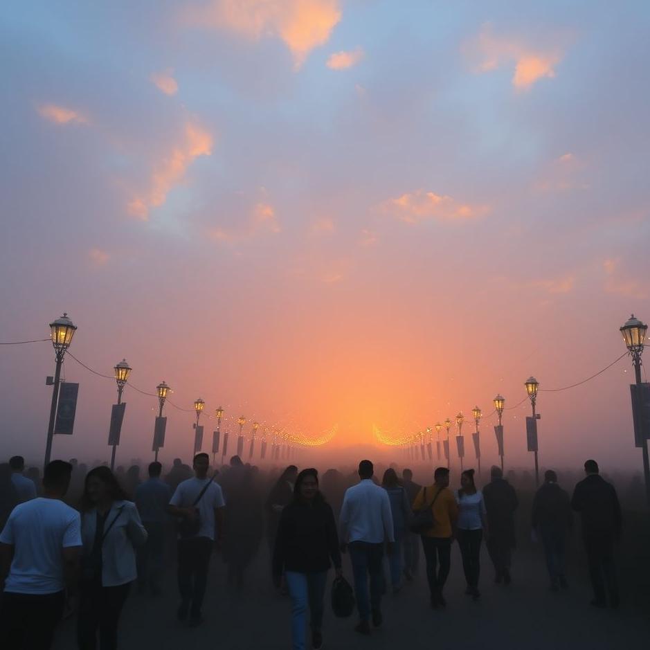 Dream : Crowded walk in a dream