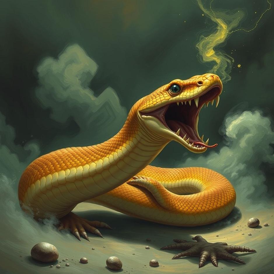 Dream : Crushing snake with foot in the dream
