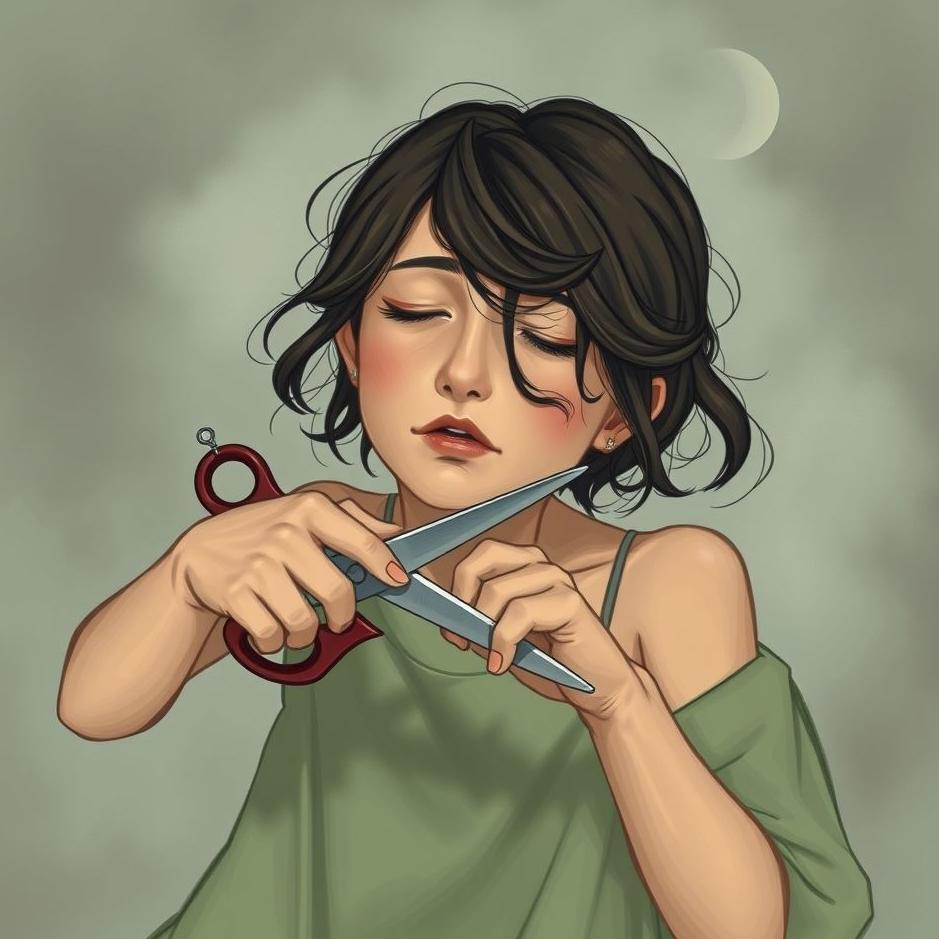 Dream : Crying while cutting hair in a dream