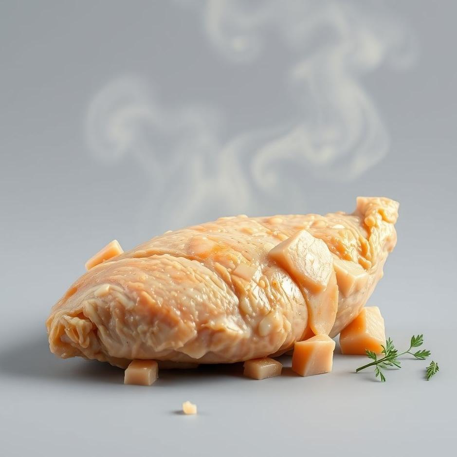 Dream : Cubed chicken meat in a dream