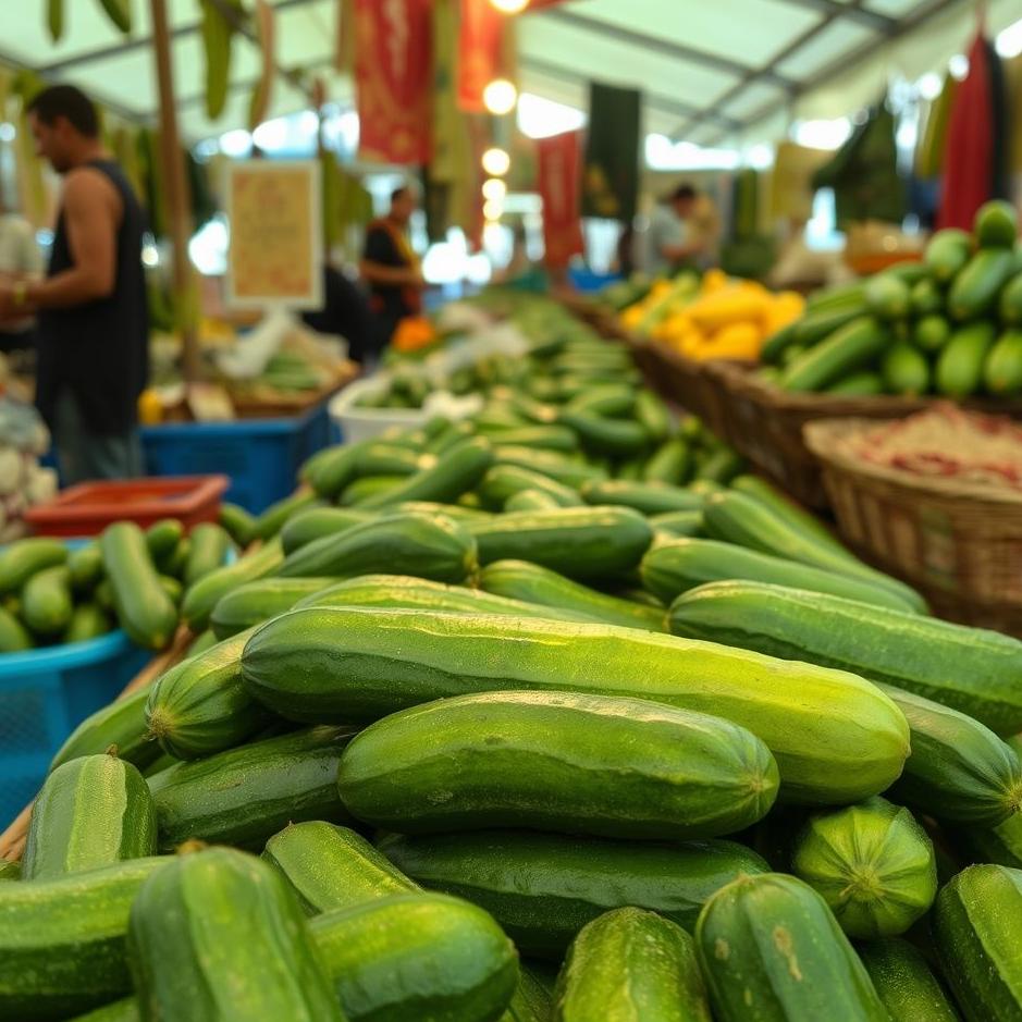 Dream : Cucumbers in the market in a dream