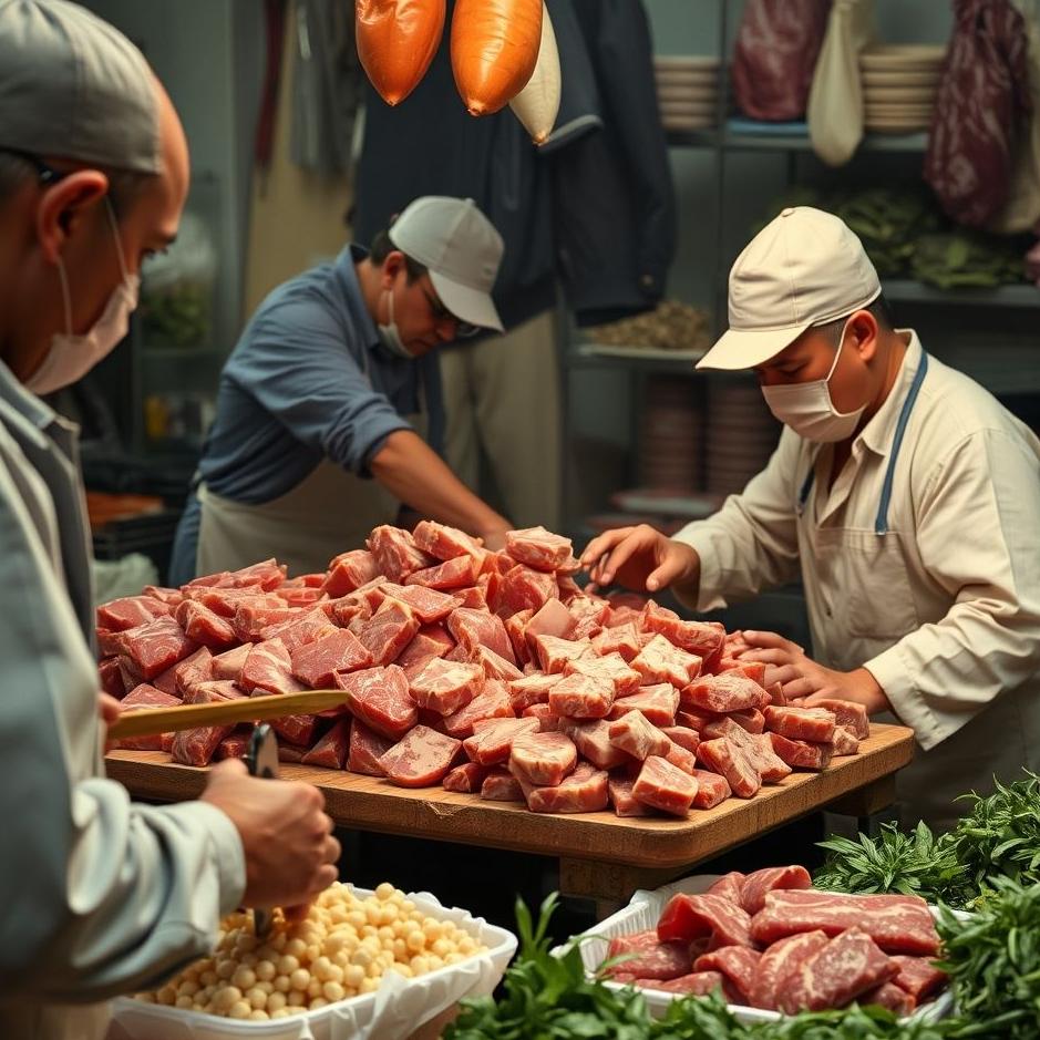 Dream Dictionary : Cutting and distributing meat