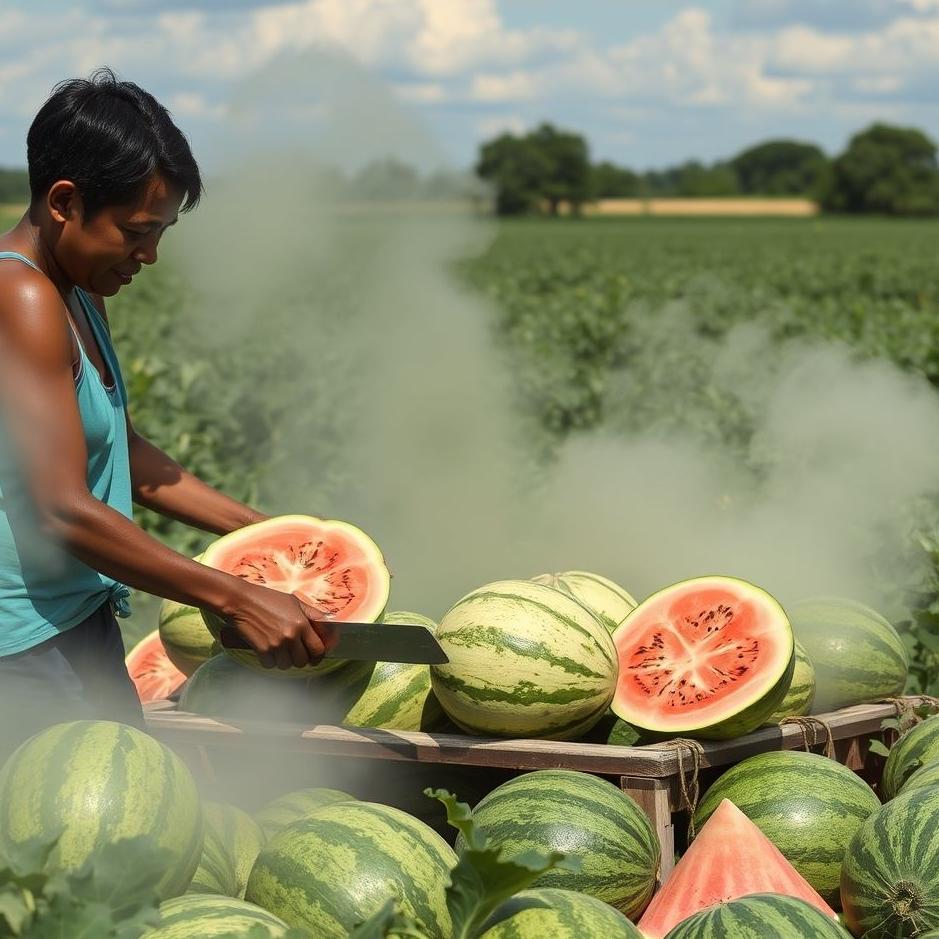 Dream : Cutting and distributing watermelons in a dream