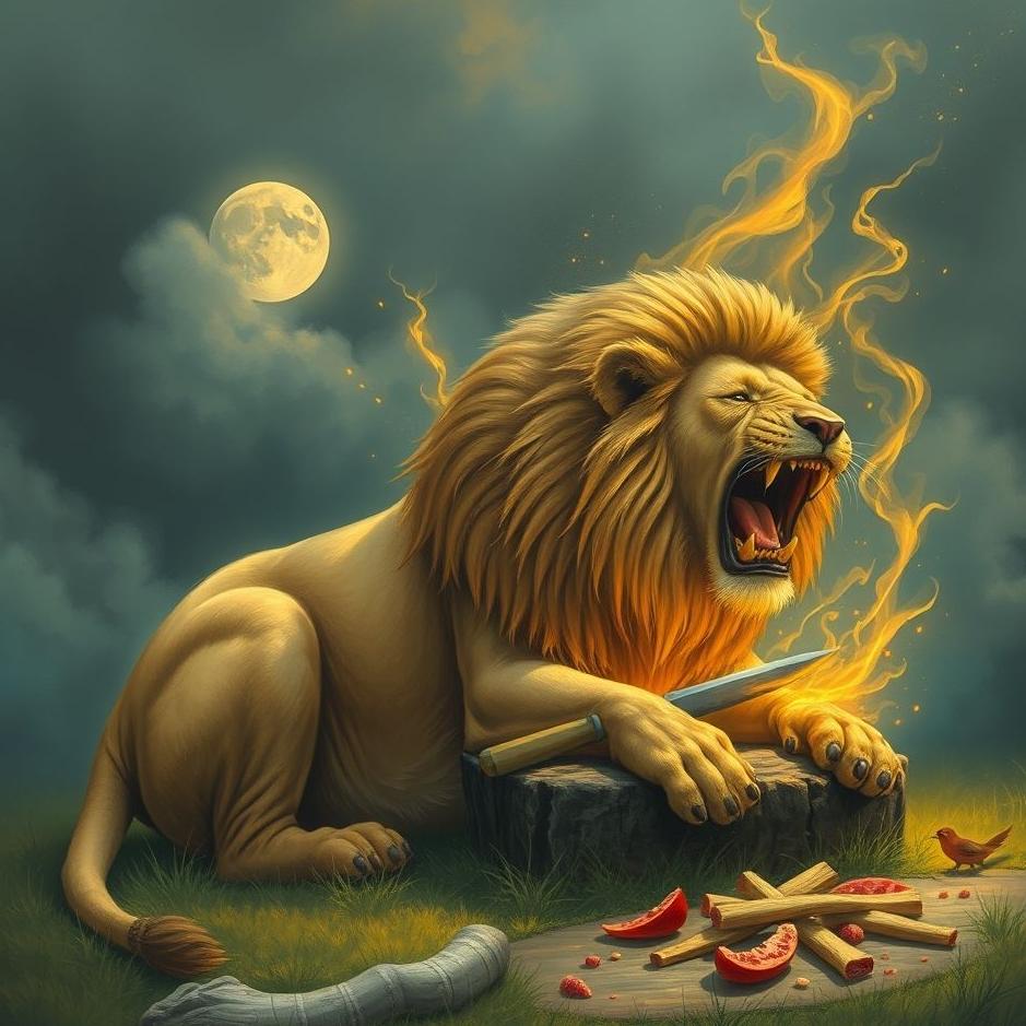 Dream Dictionary : Cutting and eat lion in the dream