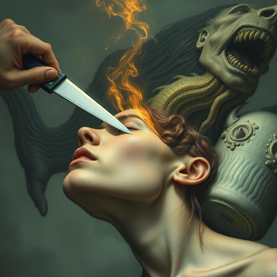 Dream : Cutting off a human head in a dream