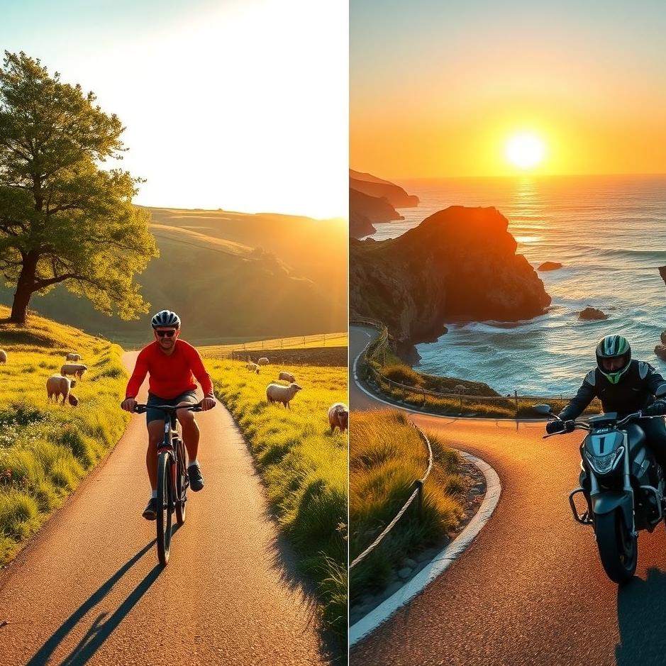 Dream : Cycling and riding a motorcycle 