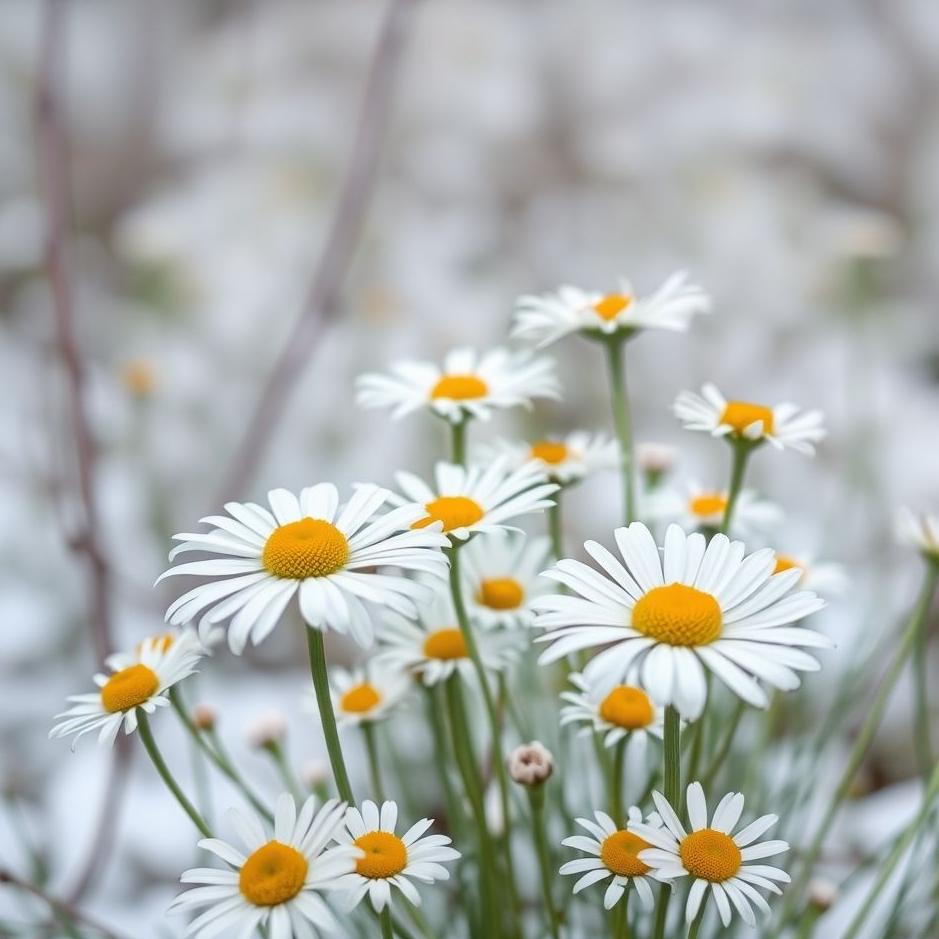 Dream : Daisies in winter in a dream
