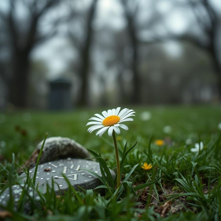 Dream : Daisy on a grave in a dream