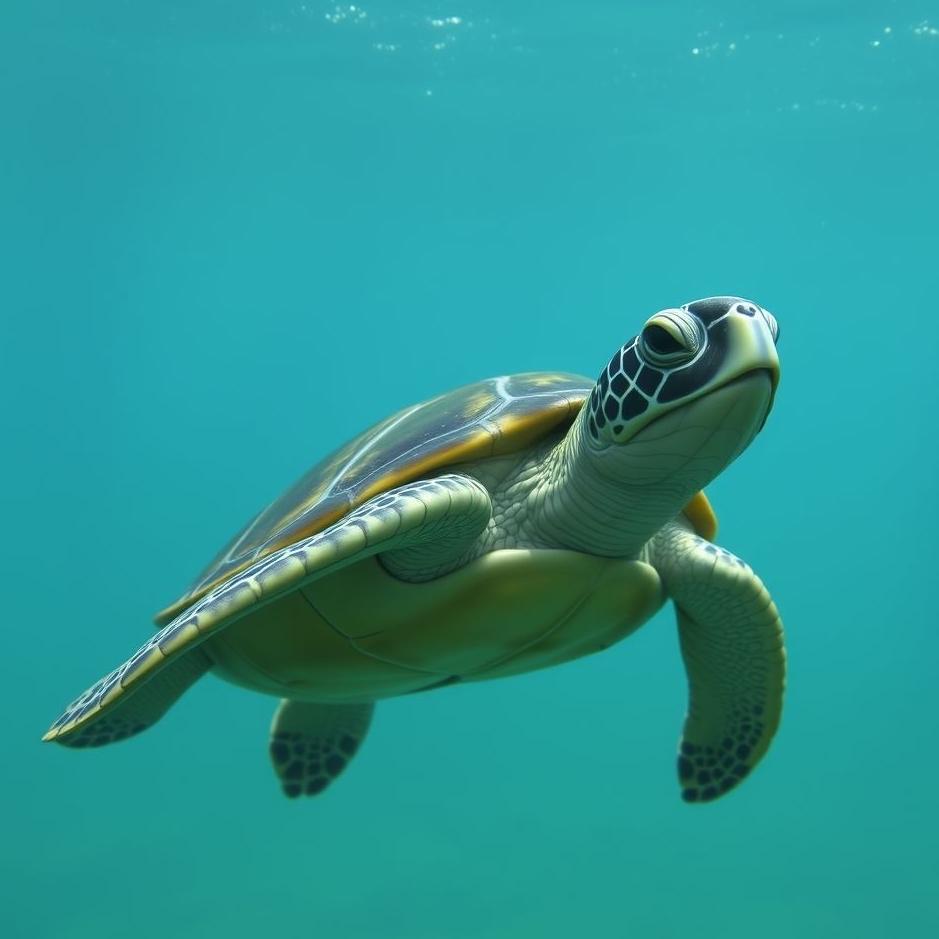 Dream : Dark green turtle in a dream