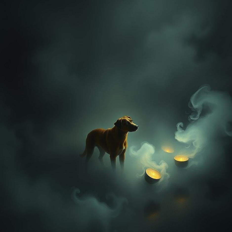 Dream : Darkness and a dog in a dream