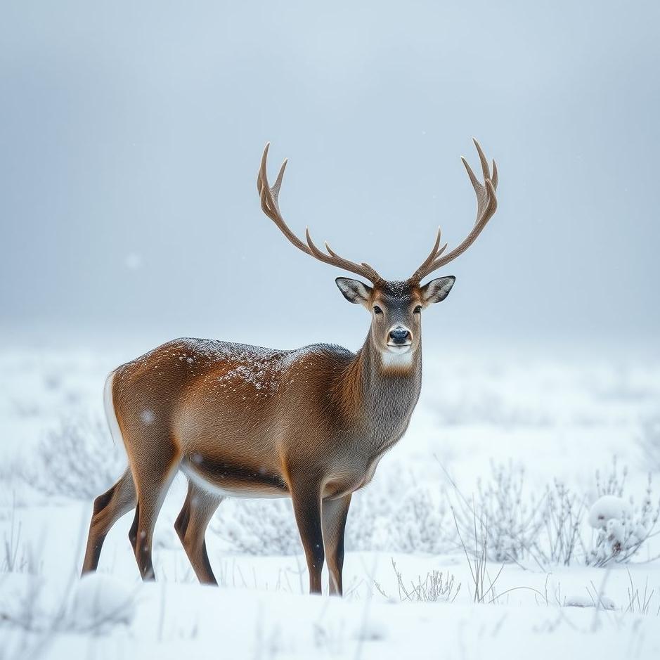 Dream : Deer in snowy weather in a dream