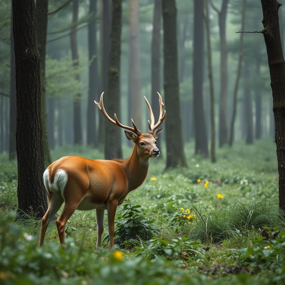 Dream : Deer in the forest in a dream