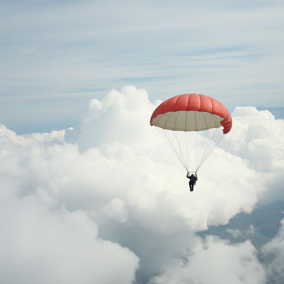 Dream : Descending with a parachute in a dream