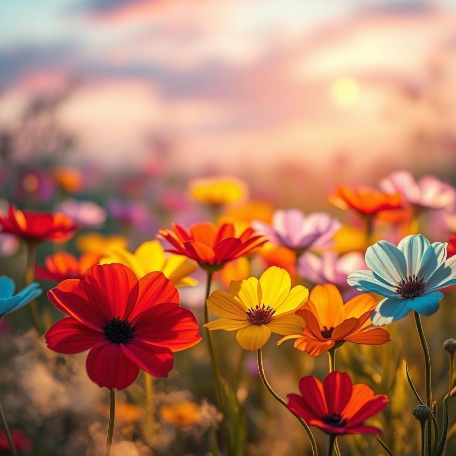 Dream : Different colored flowers in a dream