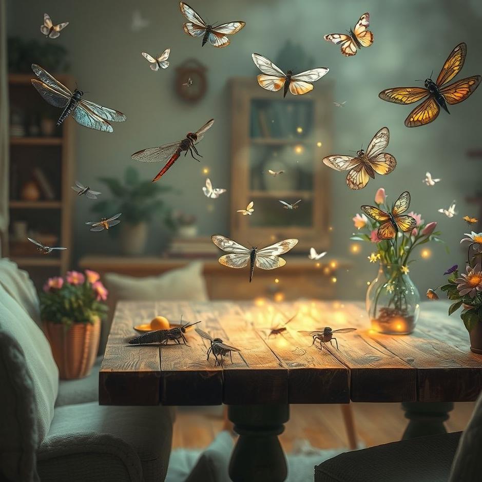 Dream : Different insects at home in a dream