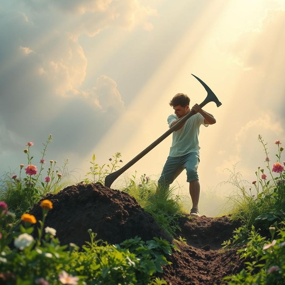 Dream : Digging a garden with a pickaxe in a dream