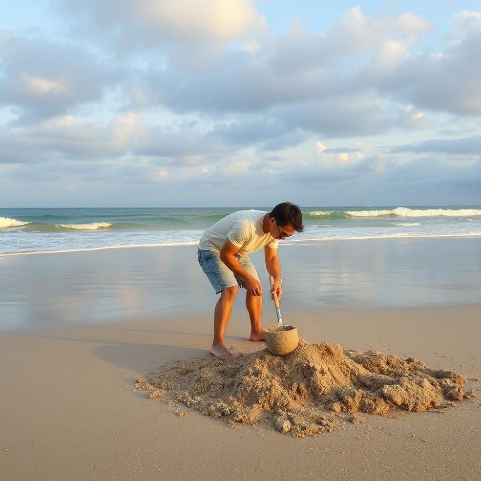 Dream : Digging sand on the beach in a dream