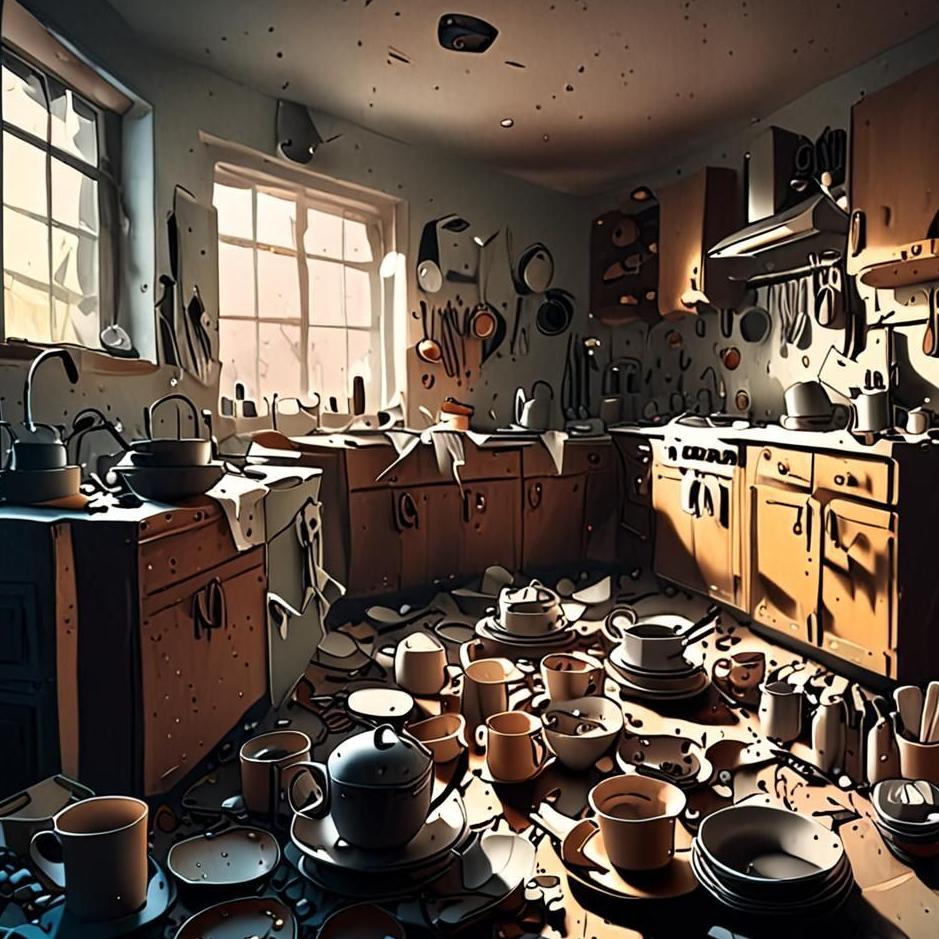 Dream : Dirty dishes in the kitchen in a dream