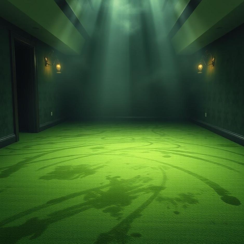 Dream : Dirty green carpet in a dream