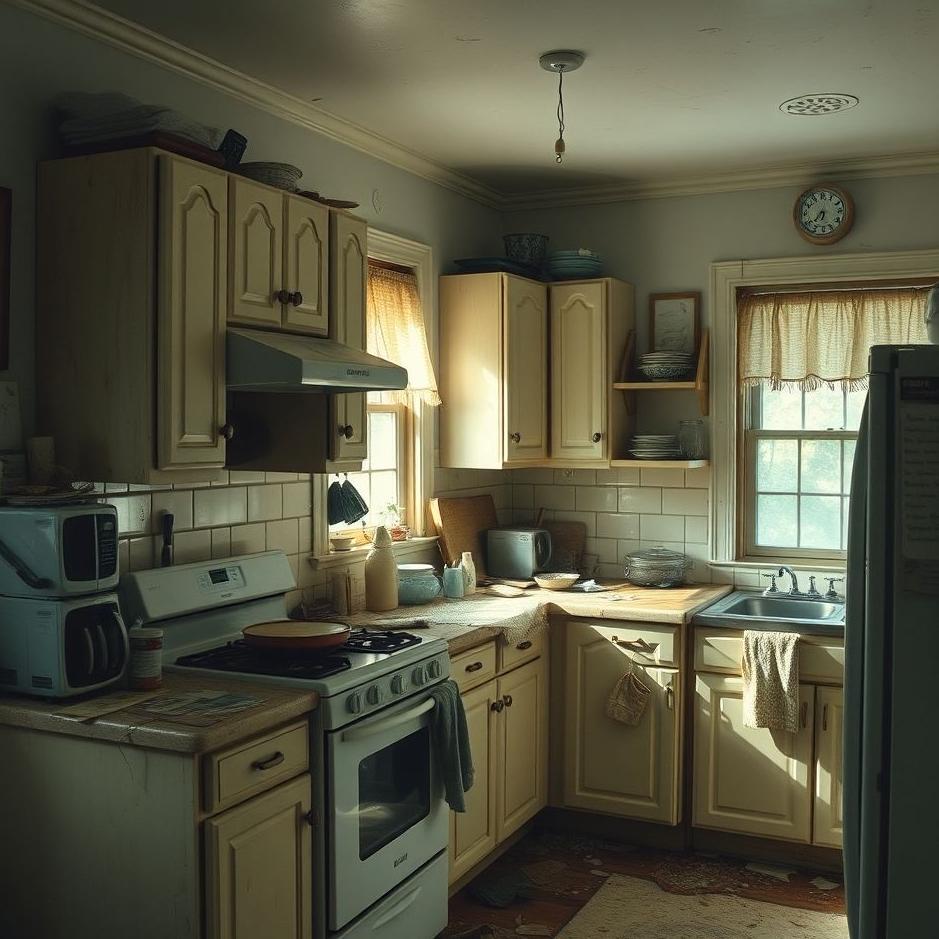 Dream : Dirty messy kitchen in a dream