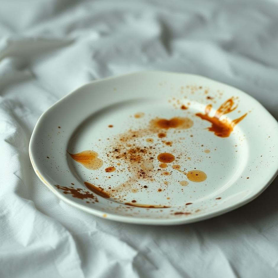 Dream : Dirty porcelain plate in a dream